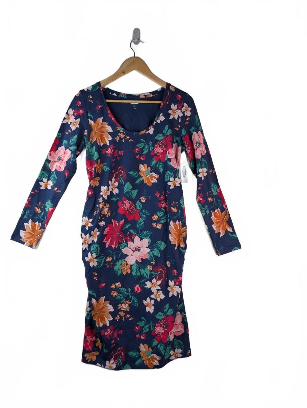 NWT Old Navy Maternity Long-Sleeve Printed Jersey Bodycon Dress Size M